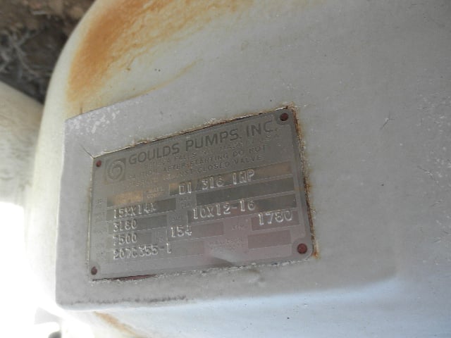 7500 GPM @ 154' TDH, Goulds #3180L, Centrifugal Pump Bare Case, Horz., 1-Stage, ductile iron, 1780 RPM - Image 8