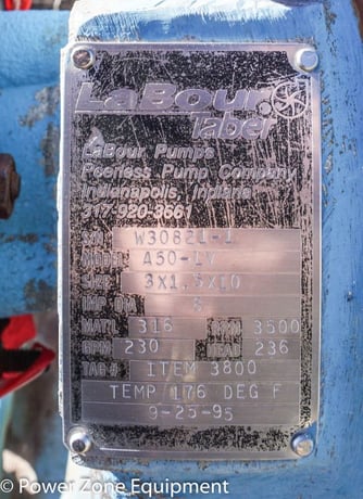 230 GPM @ 236' TDH, Labour #A50-1.5x3x10, Centrifugal Pump, Horz., 1-Stage, 8" imp., 3" suction, 1.5" - Image 9
