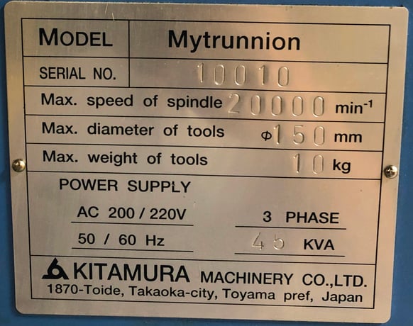 Kitamura MyTrunnion, 5-Axis machining center, Fanuc 16iMB, 32" X, 29.3" Y, 19.7" Z, 20000 RPM, 50 automatic - Image 10