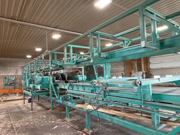 Helle End Dog Scragg Mill, Sawcab, Vertical Edger, Power Panel, 4-Strand, 20' Infeed Log Deck - Image 3