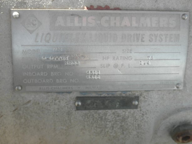 Allis-Chalmers #A08, torque converter, Liquiflex liquid drive system, size 275, 75 HP, 3500 RPM output - Image 2