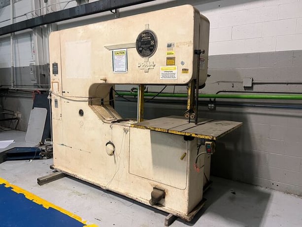 60" x 26" DoAll Zephyr #ZV-60-26, vertical band saw, extended throat, 36" x 36" tilting table - Image 1