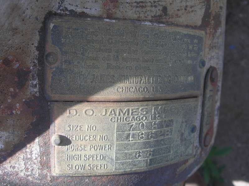 10 HP @ 1750/27 RPM, D.O. James #70HV, Worm Gearbox, 65:1 Ratio - Image 2