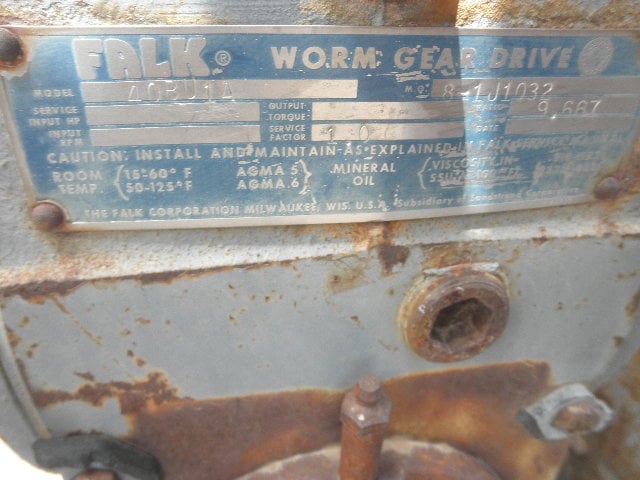 Falk #40BU1A, Worm Gear Drive, 9.687:1 Ratio, 1.0 service factor - Image 2