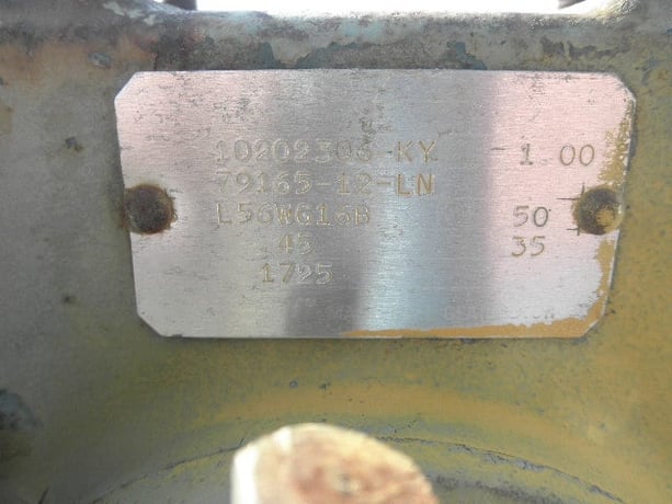 0.45 HP @ 1725/35 RPM, Rapistan #L56WG16B, Worm Gearbox, 50:1 Ratio, 1.0 service factor - Image 2