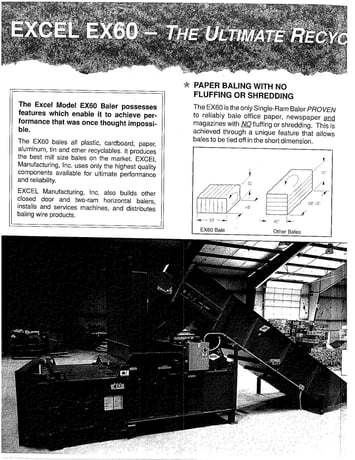 Excel #EX-60, closed door dual cylinder baler, (2) 6" cyinders, 20 HP - Image 9