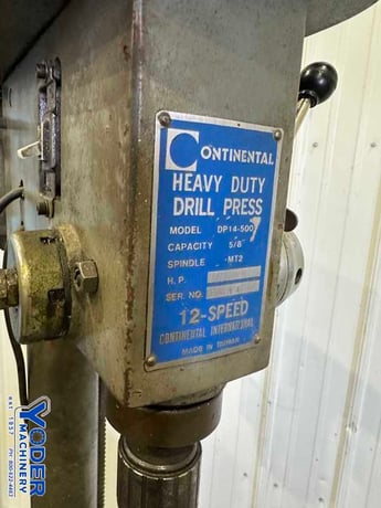Continental #GP14-500, table top drill press, #MT2 spindle taper, 12 speeds, 1/2 HP - Image 2