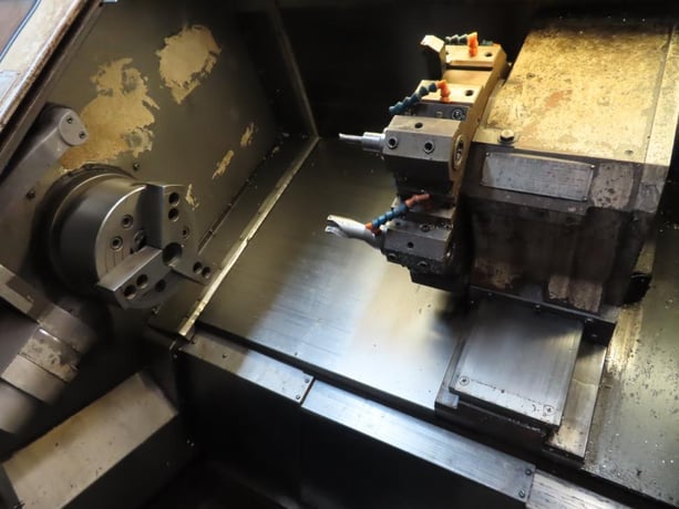 Mazak #QT-20N, CNC slant bed lathe, 20.8" swing, 10" chuck, 3-jaw, 2.6" bar, 40" centers, 8 turret, A2-8 - Image 9