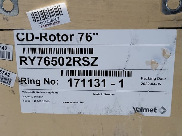 Valmet #RY76502, refiner segments, CD-rotor 76", new surplus - Image 2