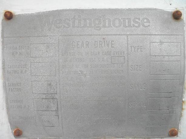 312 HP @ 3574 RPM, Westinghouse #14-Jul, Parallel Shaft Gearbox, 900 RPM output, 3.97:1 Ratio - Image 10