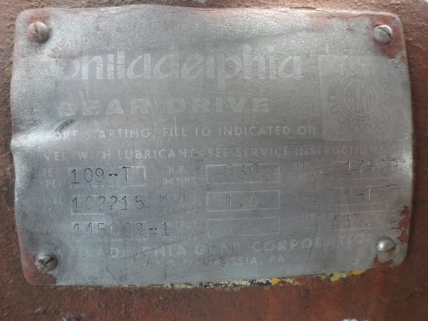 536 HP @ 1750 RPM, Philadelphia #109-T, Parallel Shaft Gearbox, 437 RPM output, 4.00 :1 Ratio, 1.0 service - Image 4