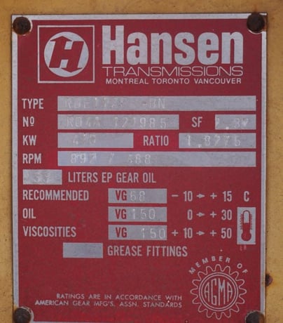 550 HP @ 892 RPM, Hansen #RUE11ZF-RN, Parallel Shaft Gear Reducer Gearbox, 488 RPM output, 1.82 :1 Ratio - Image 4
