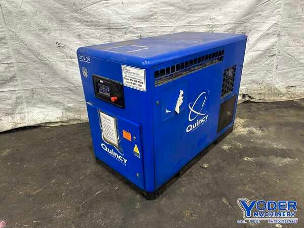 90/132 cfm, 100/175 psi, Quincy #QSB30, rotary screw air compressor, 30 HP, oil cooler, 2009 - Image 1