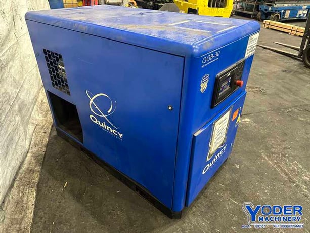 90/132 cfm, 100/175 psi, Quincy #QSB30, rotary screw air compressor, 30 HP, oil cooler, 2009 - Image 2