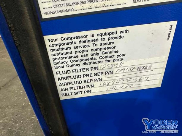 90/132 cfm, 100/175 psi, Quincy #QSB30, rotary screw air compressor, 30 HP, oil cooler, 2009 - Image 6