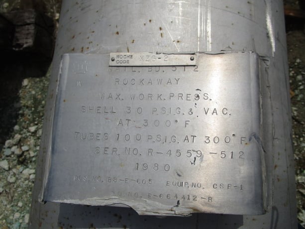 848 sq.ft., 30FV psi shell, 100 psi tube, Rockaway, 300°F, pre-evaporator condenser, 1980 - Image 7