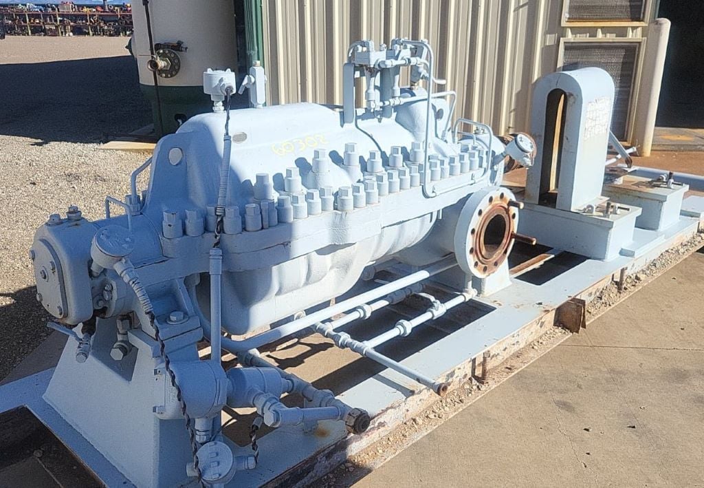700 GPM @ 1879' TDH, Byron-Jackson #4x6x9C-DVMX, Centrifugal Pump, Horz., BB3, 9/6 Stage, 6" suction, 4" - Image 1