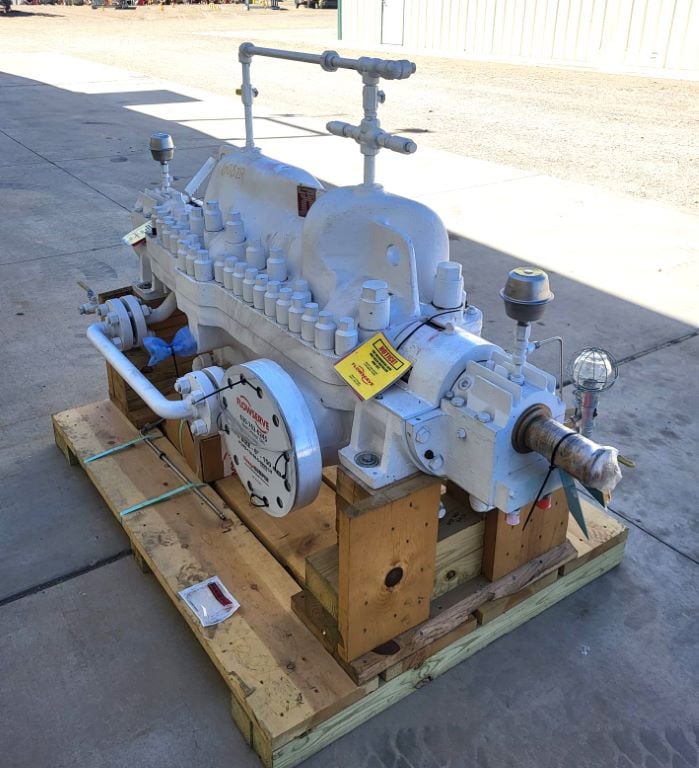 970 GPM @ 1925' TDH, Flowserve #4x6x10-7/5, Centrifugal Pump, Horz., BB3, 5-Stage, 6" suction, 4" discharge - Image 1