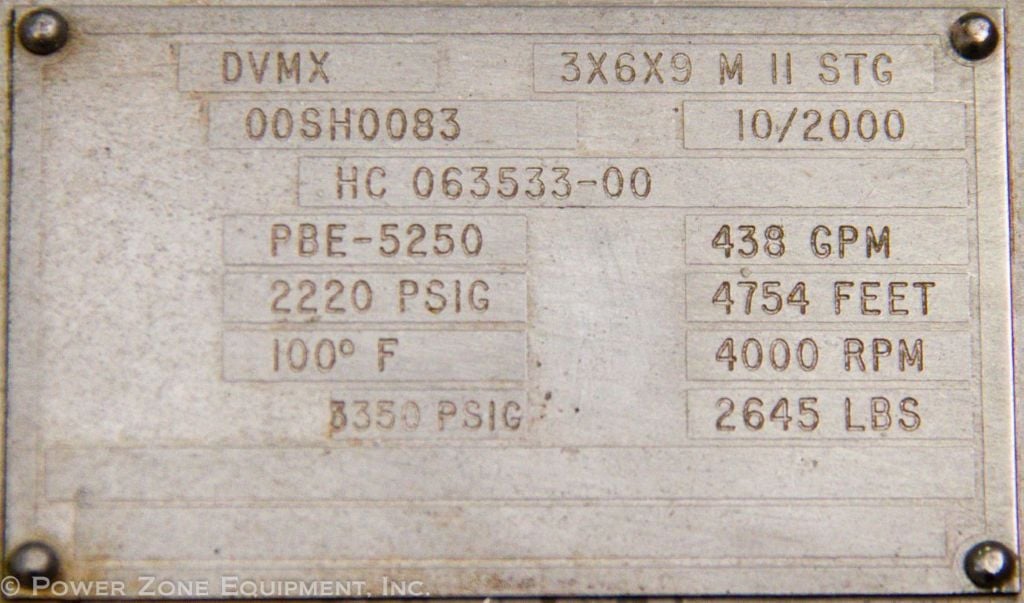 438 GPM @ 4754' TDH, Flowserve #3x6x9M-DVMX, Centrifugal Pump, Horz., BB3, 11-Stage, 9.22" imp., 6" suction - Image 2