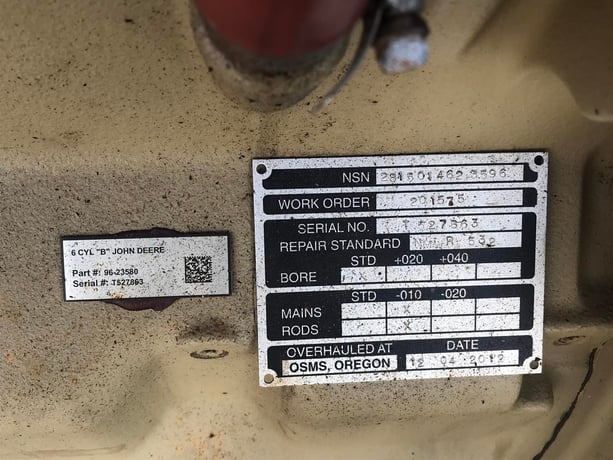 165 HP John Deere, industrial diesel engine, 6 cyl, 2012 - Image 7