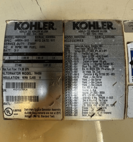 2000 KW Kohler #2000REOZMD, Standby Diesel Generator, Tier 2, sound attenuated enclosure, 277/480 Volts, 361 - Image 4