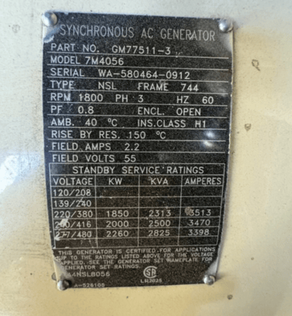 2000 KW Kohler #2000REOZMD, Standby Diesel Generator, Tier 2, sound attenuated enclosure, 277/480 Volts, 361 - Image 6