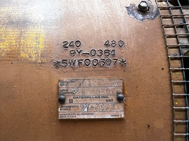 225 KW Caterpillar #3306B-DI, diesel generator set, 120/208 Volts, 881 hours, 370 HP @ 1800 RPM, open skid - Image 9