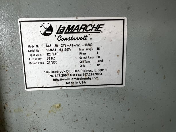 La Marche Marche #A46-30-24V-A1-12L-18680, automatic trickle charger, (12) Lead Cells, 16/30 Amps, 120 VAC - Image 8