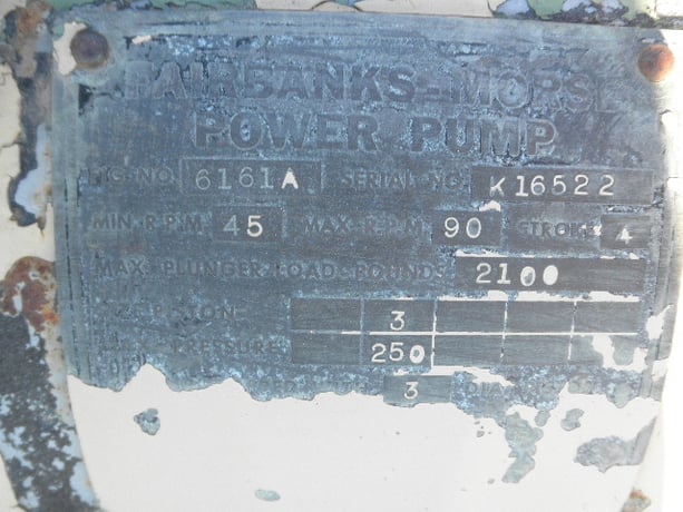 42 GPM @ 250 psi, Fairbanks-Morse #6161-A, Duplex Production Pump, 4" stroke, 3" pistons, 7 HP, 45/90 RPM - Image 2
