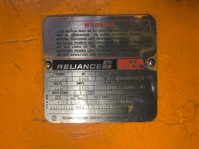 1000 HP 900 RPM Reliance, Frame 8745AT, DPFVBB, 500 VA, 240 VF - Image 3