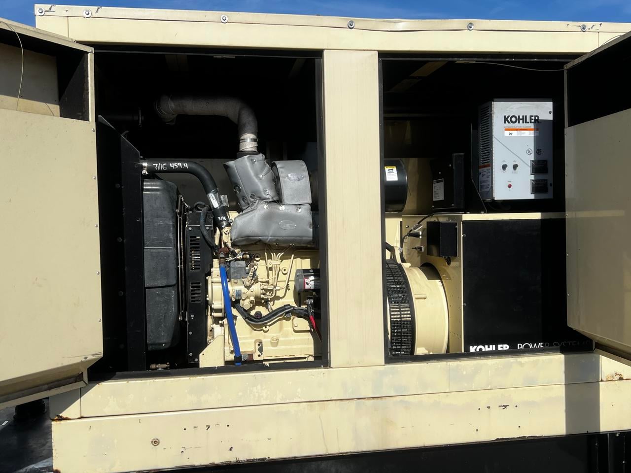 60 KW Kohler #60REOZJB, diesel generator set, 120/240 Volts, 1-phase, 681 hours, 74 HP @ 1800 RPM, John Deere - Image 8