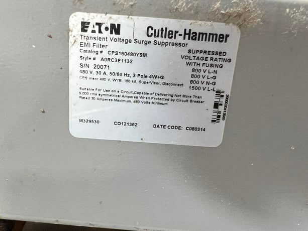 Cutler-Hammer #A0RC3E1132, surge supressor for AC voltage spike protection in sensitive equipment, 2014 - Image 9
