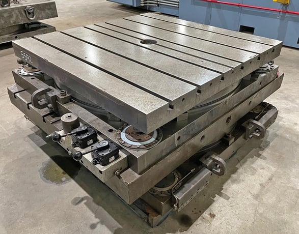 48" x 48" Giddings & Lewis #Hydrostatic lift rotary index table, new clamp bladders & air valves - Image 1