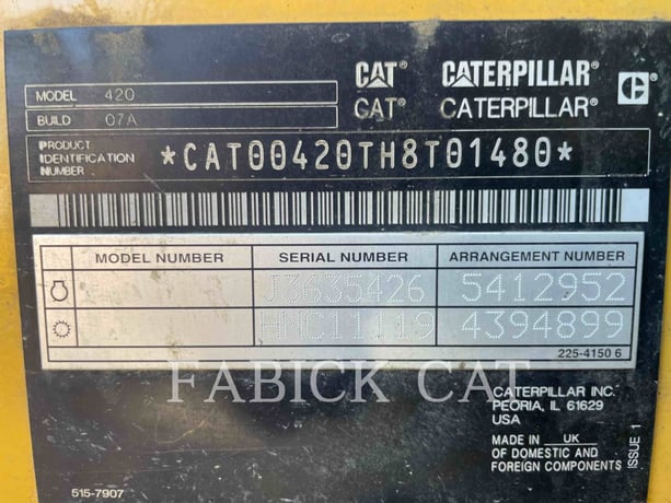Cat 420-07HT, Backhoe Loader, 1734 hours, S/N: H8T01480, 2021 - Image 6