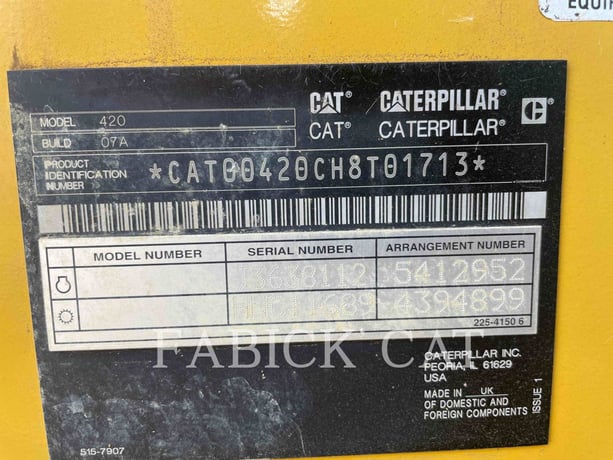 Cat 420-07HT, Backhoe Loader, 1940 hours, S/N: H8T01713, 2021 - Image 6