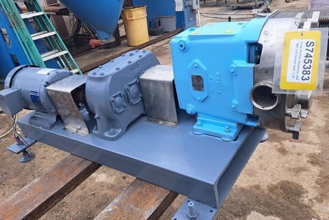 90 GPM, Waukesha #060, 316 Stainless Steel positive displacement pump, 3 HP, 2.5" inlet/outlet - Image 3
