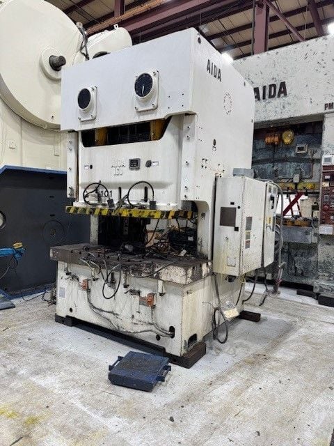 176 Ton, Aida #NC2-160(1), double crank gap frame press, 5.12" stroke, 17.72" Shut Height, 3.94" adj., 80.3" - Image 2