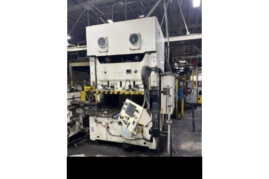 176 Ton, Aida #NC2-160(1), double crank gap frame press, 5.12" stroke, 17.72" Shut Height, 3.94" adj., 80.3" - Image 4