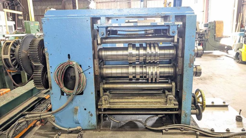 24" x 5" Ruesch, Slitting Line, Model 300, Steel Stripper Rings, Entry/Exit Coil Cars, Tension Stand. - Image 3