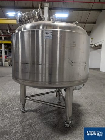 264 gallon Precision Stainless Reactor, 1000 Liter, 52" diameter x 23" straight side, 316L Stainless Steel - Image 3
