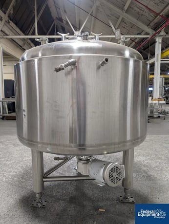 264 gallon Precision Stainless Reactor, 1000 Liter, 52" diameter x 23" straight side, 316L Stainless Steel - Image 4