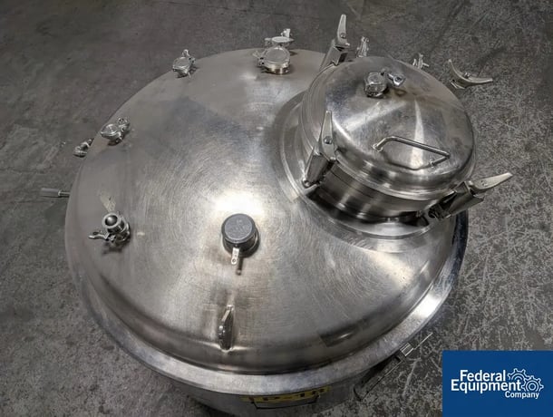 264 gallon Precision Stainless Reactor, 1000 Liter, 52" diameter x 23" straight side, 316L Stainless Steel - Image 6