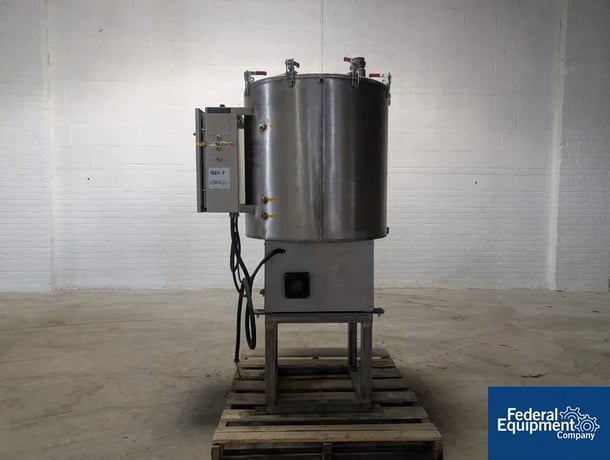 HMX Halton Mechatronix Mixer, Stainless Steel, 50 gallon, 26" diameter x 26" deep jacketed mixing chamber - Image 1