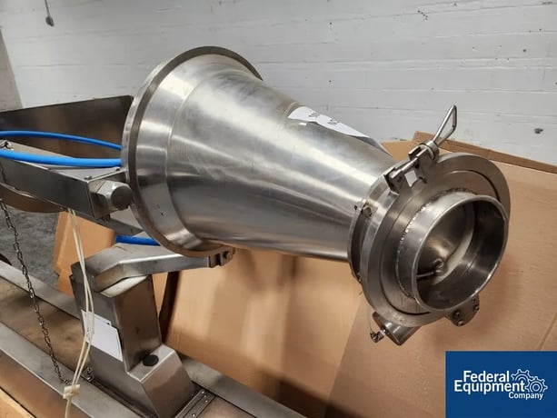 MetoLift Drum Lifter, Stainless Steel, approximately 74" lift, with drum lift attachment and funnel - Image 4