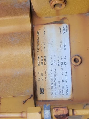 760 HP Caterpillar #3508-MUI, Industrial Engine, pump style governor, 1200 RPM, 2011 - Image 6
