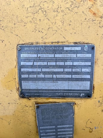1050 KW, 1200 RPM, Kato #1050-680361111, Generator End, 3 phase, 1500 kVA, 347/600 V - Image 2