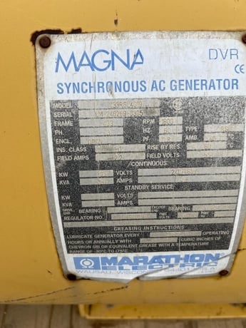 305 KW, 1800 RPM, Marathon #433RSL4019, Generator End, 3 phase, 381 kVA, 240/480 V - Image 2