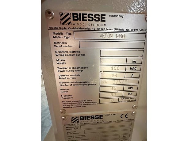 Biesse #Akron-1440, Single-Side Edgebander w/Pre-mill & Corner Rounding, 0.4-3 mm Edge thickness, 10-60 mm - Image 8