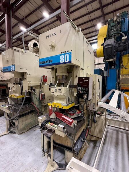 80 Ton, Komatsu #OBS-80VS, 3.94" stroke, 18" Shut Height, 3.2" adjustment, 60-120 VSPM, 1995 - Image 3