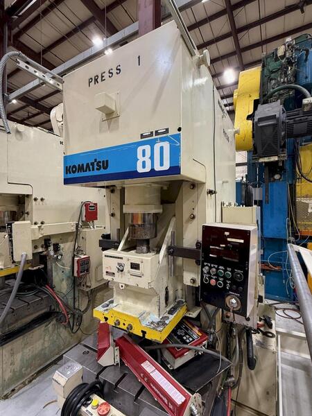 80 Ton, Komatsu #OBS-80VS, 3.94" stroke, 18" Shut Height, 3.2" adjustment, 60-120 VSPM, 1995 - Image 4